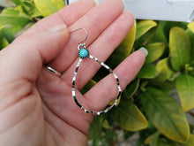 Faux Turquoise Cut Out Wave Dangley Earrings
