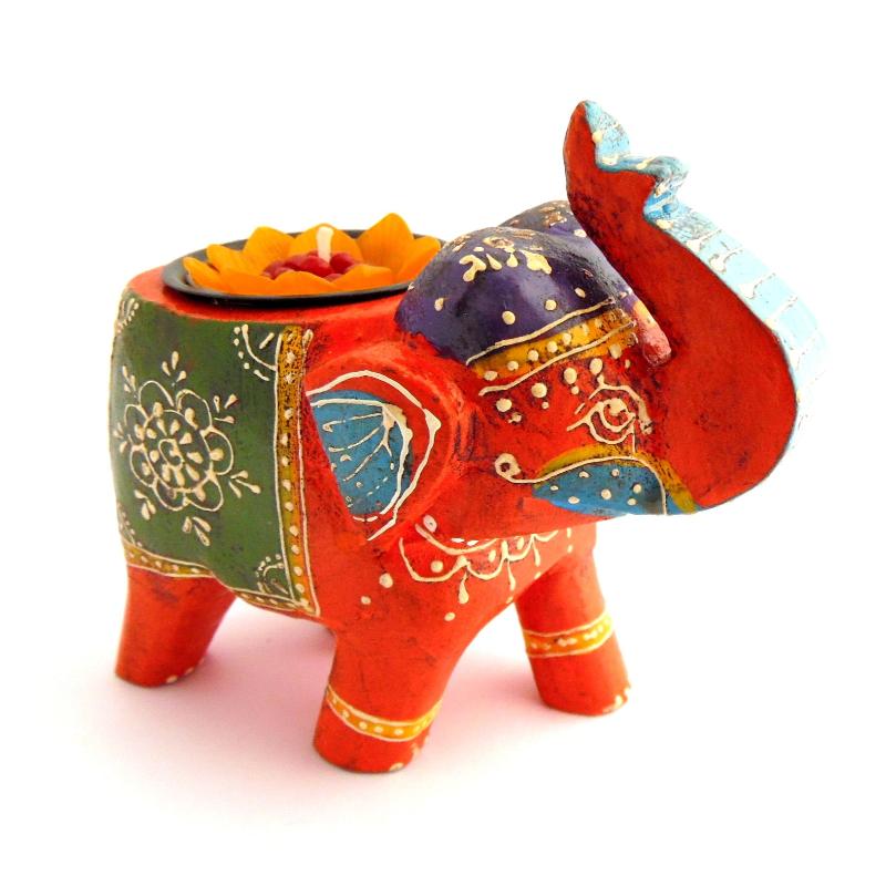 Fair Trade Pot Holder: Elephants - Blue-Organic