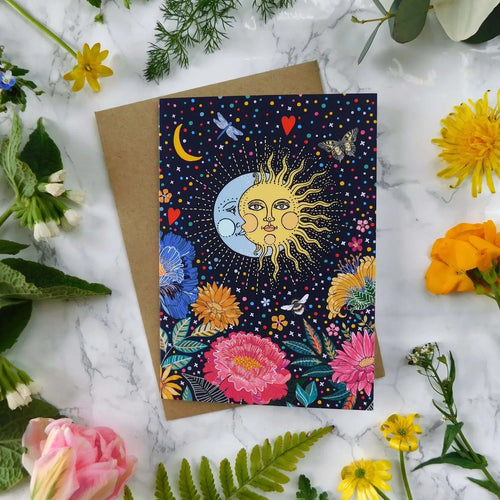 Mystical Flower Garden Greetings Card