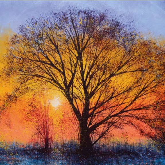 The Big Tree at Sunset Greetings Card