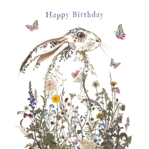 Wildflower Hare Birthday Greetings Card