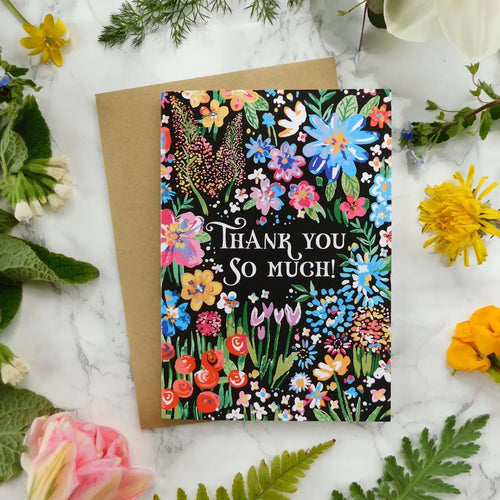 Thank You Flowers Greetings Card