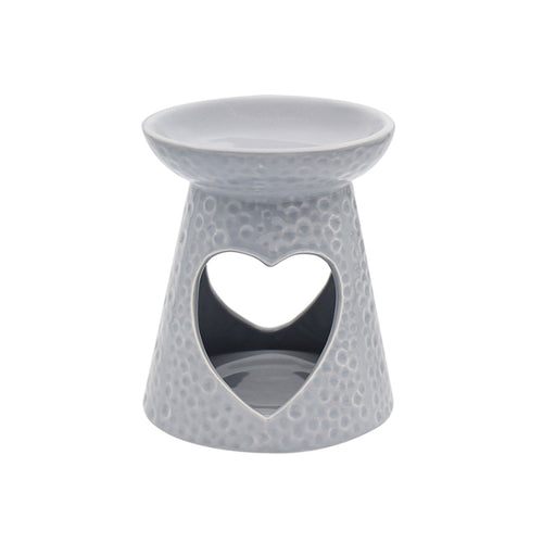 Grey Heart Wax Oil Burner