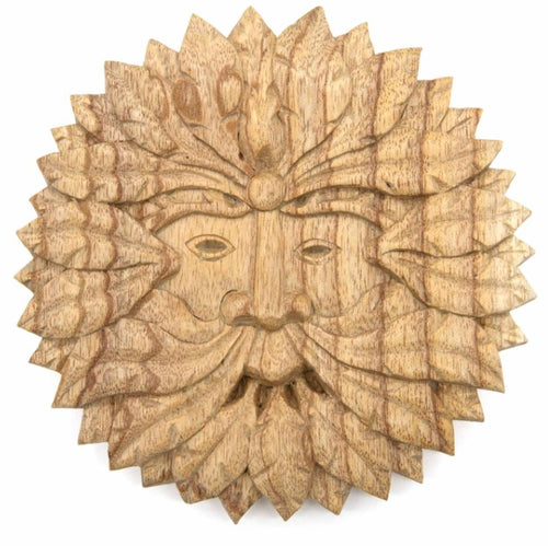 Green Man Wooden Plaque