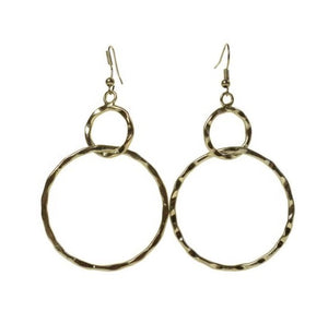 Two Intertwined Silver Tone Hoop Earrings