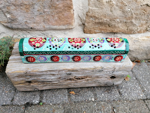 Hand Painted Turquoise Incense Holder Box