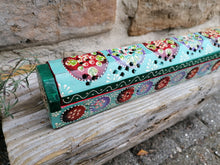 Hand Painted Turquoise Incense Holder Box