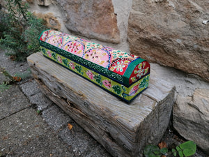 Hand Painted Orange Incense Holder Box