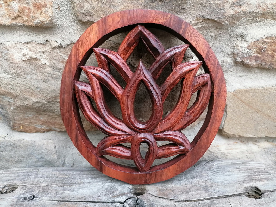 Lotus Flower Wooden Carving