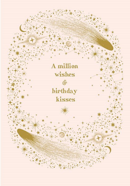 A Million Wishes and Birthday Kisses Greetings Card
