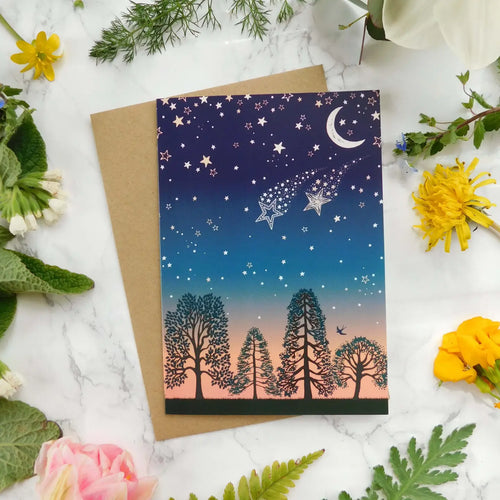 Shooting Stars Greetings Card