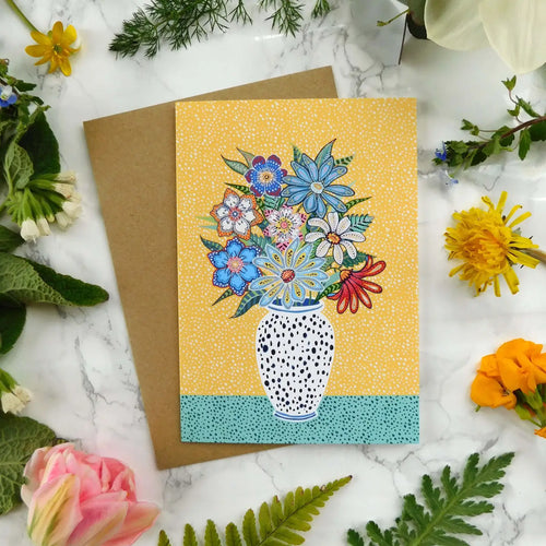 Daisy Vase Greetings Card