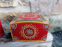 Set of 2 Lidded Hand Painted Boxes