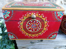 Set of 2 Lidded Hand Painted Boxes