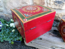 Set of 2 Lidded Hand Painted Boxes