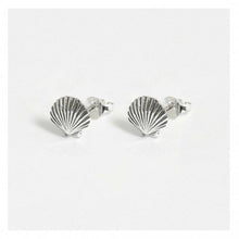 Seashell Sterling Silver Stud Earrings