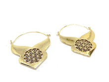 Brass Flower of Life Sacred Geometry Earrings