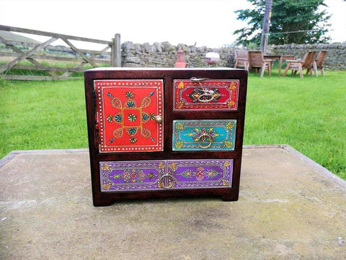 Fair Trade Hand Painted Chest, Made in India, Available at wildflowertrading.com