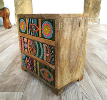 Hand Painted African Style 3 Drawer Chest of Drawers