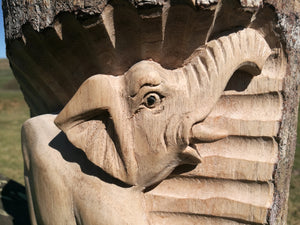Elephant Wood Tree Carving