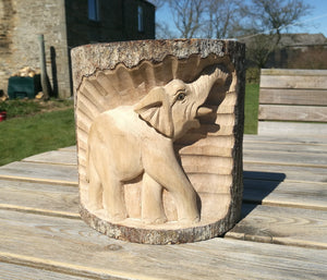 Elephant Wood Tree Carving