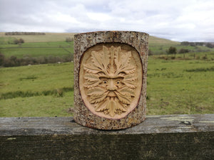Green Man in Wood Tree Carving