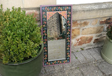 Mirror Hand Painted Black Floral Indian