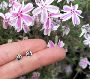 Spiral Sterling Silver Stud Earrings