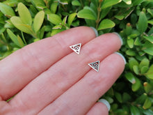 Triangle Illuminati Silver Stud Earrings