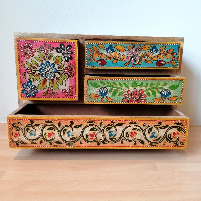 Mango Wood Hand Painted Chest of Drawers