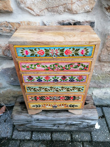 Hand Painted Indian 6 Drawer Chest of Drawers