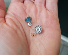 Large Chalcedony Blue Stud Earrings