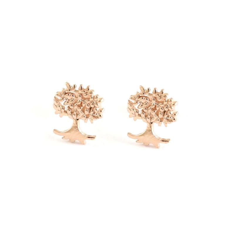 Rose Gold Tree of Life Stud Earrings