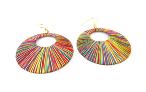 Multi Coloured Threaded Earrings