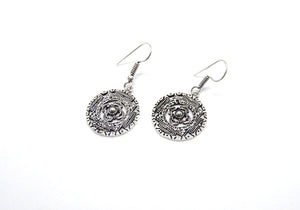 Silver Metal Tribal Design Earrings