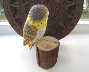Barn Owl Hand Painted Wooden Ornament