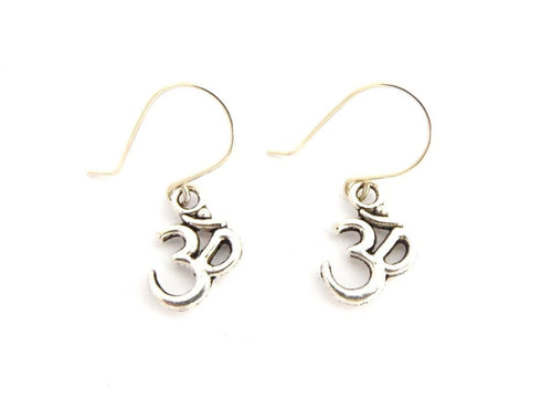 Aum Symbol Silver Earrings