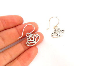 Lotus Flower Silver Earrings