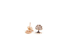 Rose Gold Tree of Life Stud Earrings