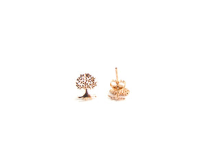 Rose Gold Tree of Life Stud Earrings